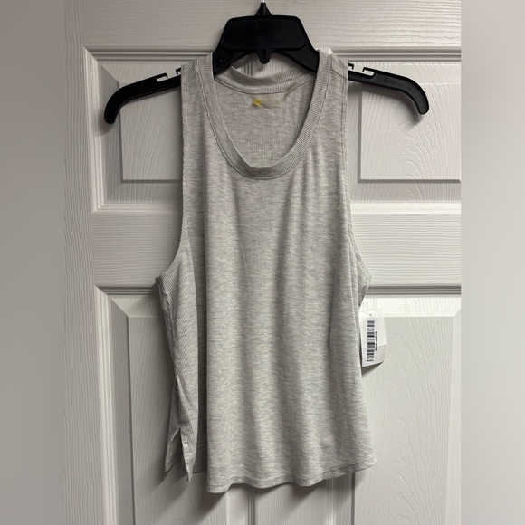 Zella Tops - NWT Zella Gray Ribbed Modal Blend Racerback Tank Size Small